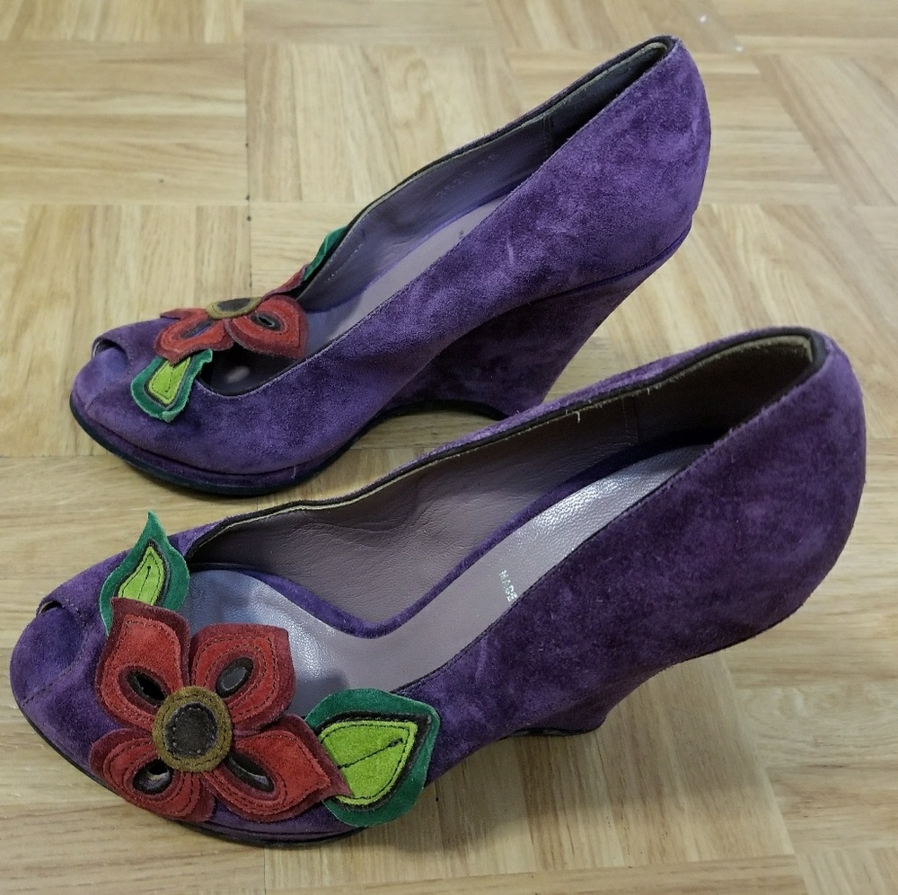 Miu Miu Open Toe Wedge Heels - image 2